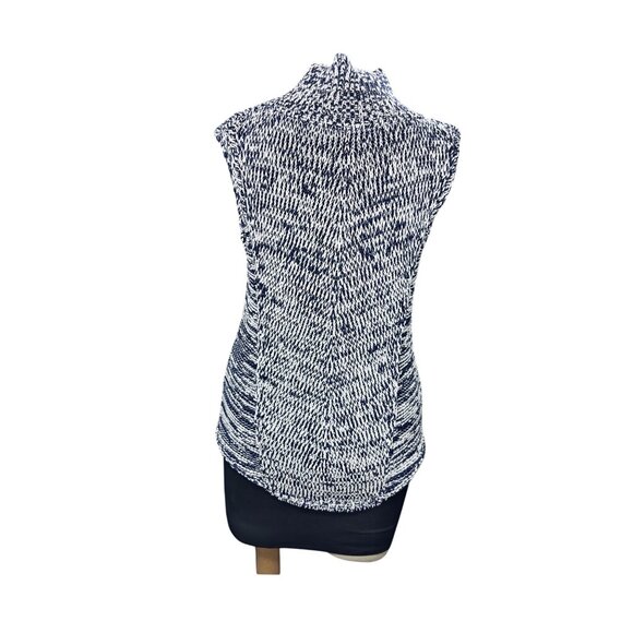 White House Black Market Sleeveless Marled Knit Turtleneck Sweater Top Size S Bl - Picture 3 of 10